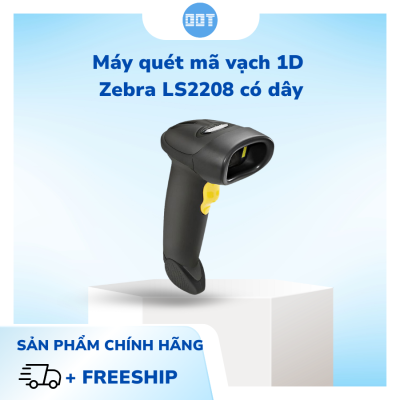 Máy quét mã vạch 1d zebra ls2208 có dây